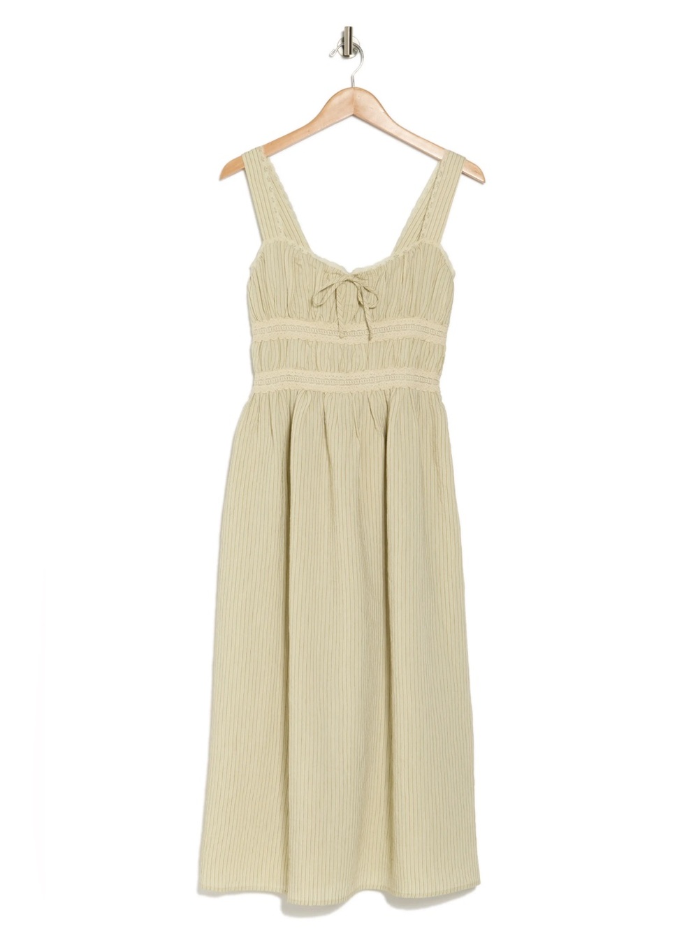 Lace Trim Corset Midi Dress